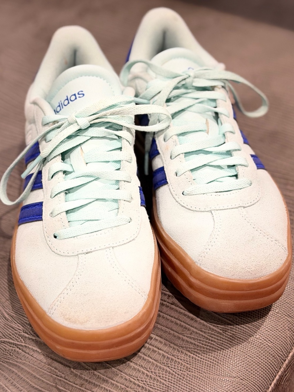 adidas Women's VL Court 3.0 Bold Platform Sneakers Aqua/Blue/Gum